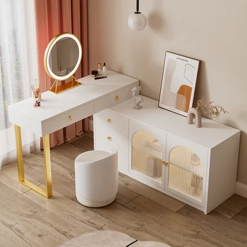 Женский туалетный столик в спальне с выдвижным ящиком, Белый Современный туалетный столик, Роскошное хранилище в скандинавском стиле, Удобная мебель Tocador Maquillaje