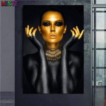 Черное Золото Женская Алмазная живопись 5D DIY Алмазная Мозаика Африканские женщины Новое Поступление Вышивка Полный квадрат Круглый Горный хрусталь Искусство