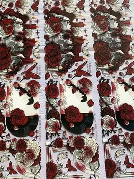 Роза в готическом стиле, бабочка, Лебедь, Васи, ПЭТ-лента для изготовления открыток, декоративная наклейка для скрапбукинга 