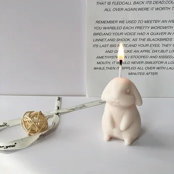 3D Кролик Пасхальный Кролик свечи силиконовые формы смолы литья плесень для DIY свеча делая из полимерной глины, ремесла из гипса украшения дома