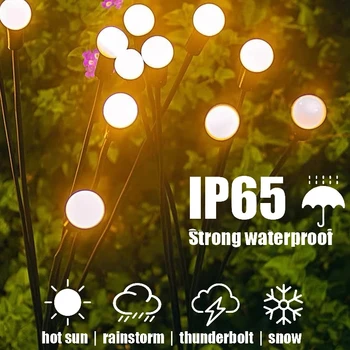 Солнечные фонари-светлячки, наружная водонепроницаемая светодиодная лампа для сада и лужайки, качающаяся на солнечных батареях, питаемая солнечным светом, Украшение внутреннего двора патио
