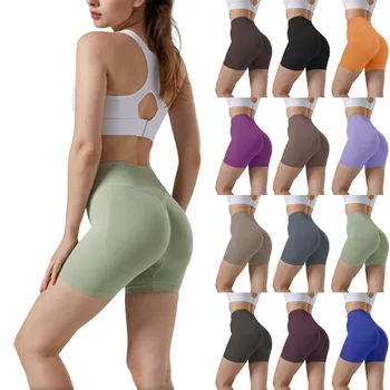 Женские брюки для йоги персикового цвета, эластичные дышащие брюки для фитнеса, повседневные спортивные штаны для бега