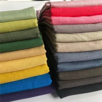 Бамбуковая льняная ткань летнего однотонного цвета для платьев брюк рубашек Hanfu Diy для шитья в китайском стиле Дышащая на метр
