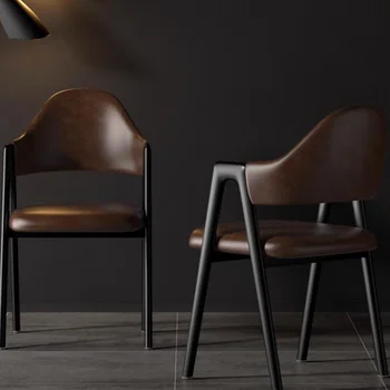 Обеденный стул из скандинавской кожи Ручной работы, спальня, офис, Современная гостиная, стулья для столовой, Высокий шезлонг, Ясли, Скандинавская мебель