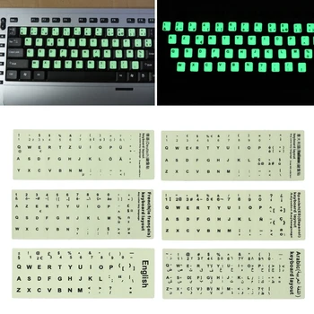 Итальянская наклейка с флуоресцентными буквами-кнопками, водонепроницаемая и долговечная для клавиатуры ПК