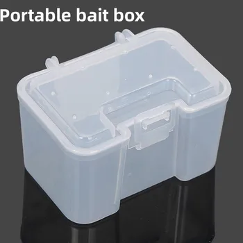 1шт Прозрачная Портативная коробка для приманки, Дышащая Красная коробка для насекомых, Коробка для живой приманки, Пластиковая коробка для дождевых червей, Рыболовные снасти