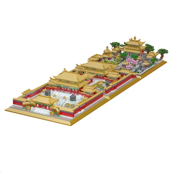 Игрушки из алмазных строительных блоков собрали древнюю архитектурную модель Небесной чистоты и спокойствия и игрушки из Королевского сада